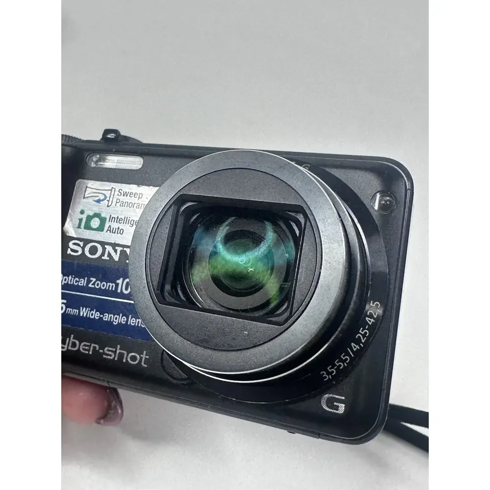 Sony Cyber-shot DSC-H55 Digital Camera 10x Zoom Black Charger Battery Bag Tested